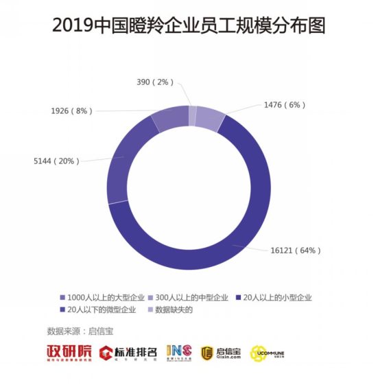 2019中国瞪羚企业员工规模分布图-01