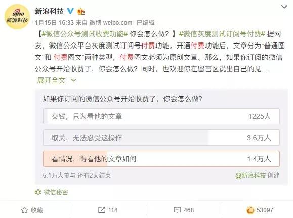 微信公号付费，吃力不讨好？