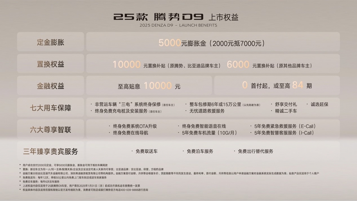 MPV 江湖热闹：25款腾势D9上市，售价33.98万元起
