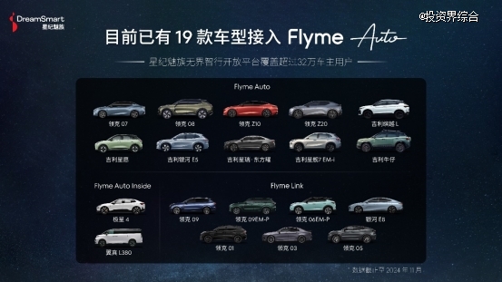 吉利银河全系产品将全面搭载FlymeAuto车机系统