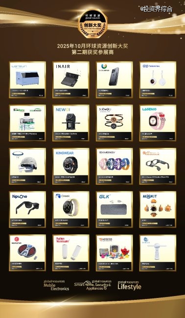 2025年十月环球资源创新大奖榜单揭晓