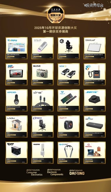 2025年十月环球资源创新大奖榜单揭晓