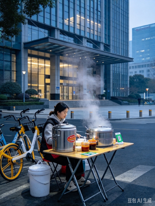 被裁后，她在前公司楼下摆摊卖水饺